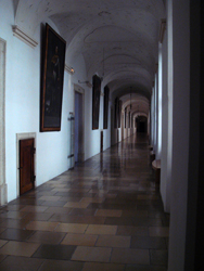 Imperial corridor at the entrance to Melk Abbey