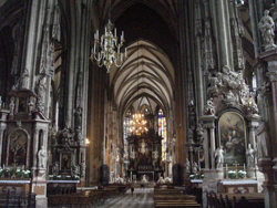 The interior of St Stephans Cathedral in central Vienna