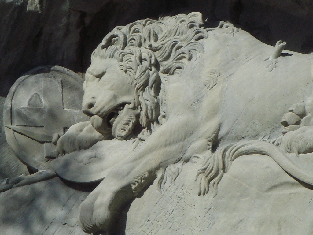 Detail of the Lion Monument in Lucerne