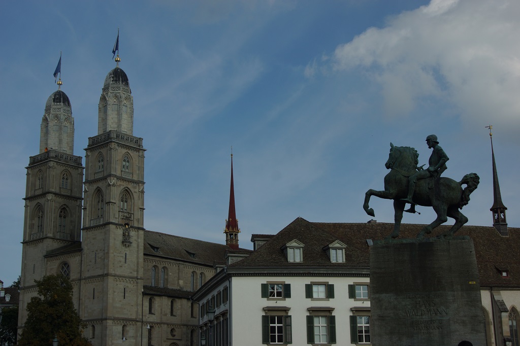 The twin spires of Zürichs symbol - the Grossmünster