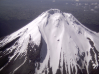 Aerial view of Mount Taranaki / Egmont from New Plymouth / Christchurch flight